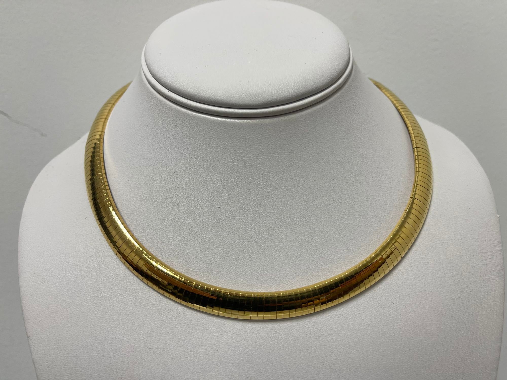 14K Solid Yellow Gold Omega Necklace Chain 10mm Thick 16 Inch 63.45 Gram Real Gold Chain High Polish Women Etsy Australia