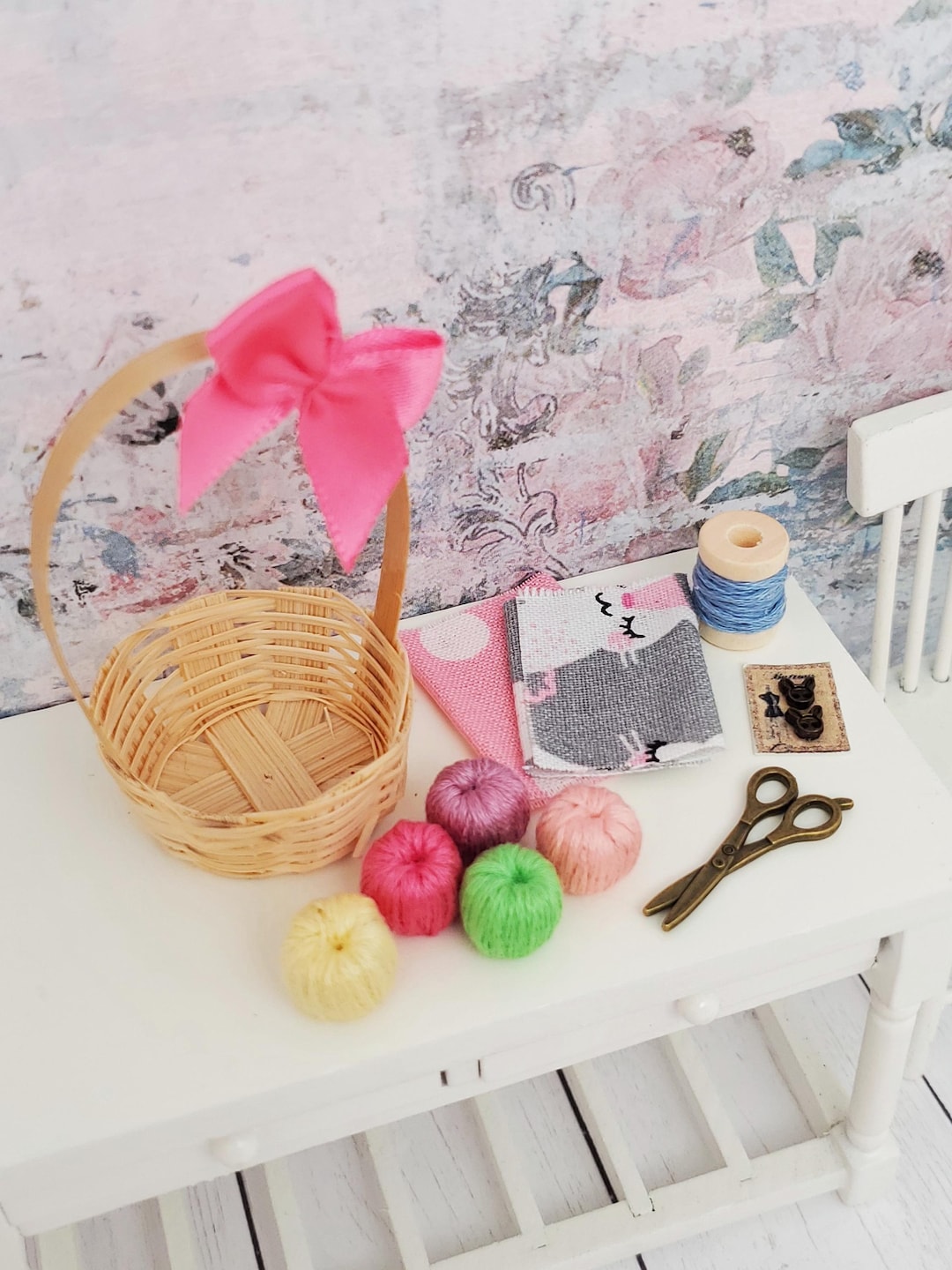 Miniature Easter Basket Sewing Kit: Dollhouse Spring Decor - Etsy