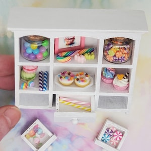 Miniature Candy Shelf, 1:12 Scale Miniature Furniture, Dollhouse Candy