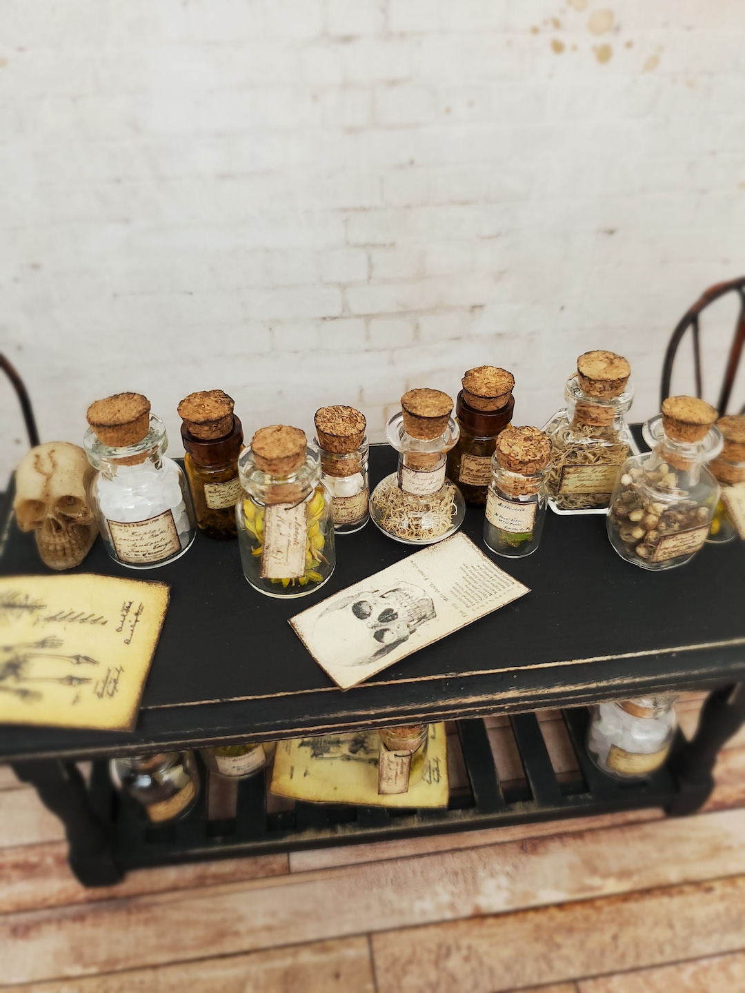 Miniature Apthecary Scripts Dollhouse Miniature Apothecary Bottles, Miniature Bottle, Dollhouse ...