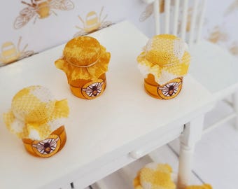 Miniature Dollhouse Honey Jar, 1:12 Scale, Dollhouse Food