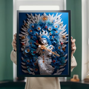 Digital Art of Goddess Radha - Mystical Wall Art Print | Digital art