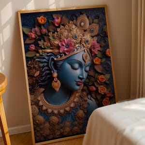krishna painting | kerala mural krishna | krishna wall art | hindu wall art | Cute kanha | hare krishna | sri krishna | Digital Download