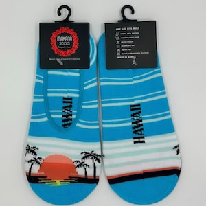 Hawaiian Socks/ Women's Socks/ Low-Cut No Show Non-Slip Socks/ Tropical Themed Socks/ Stylish Socks/ Cute Socks/ One Size/ One Pair