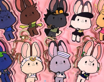 JoBuns Clear Acrylic Keychain Charm 2 inch | Bizarre Anime Fanart