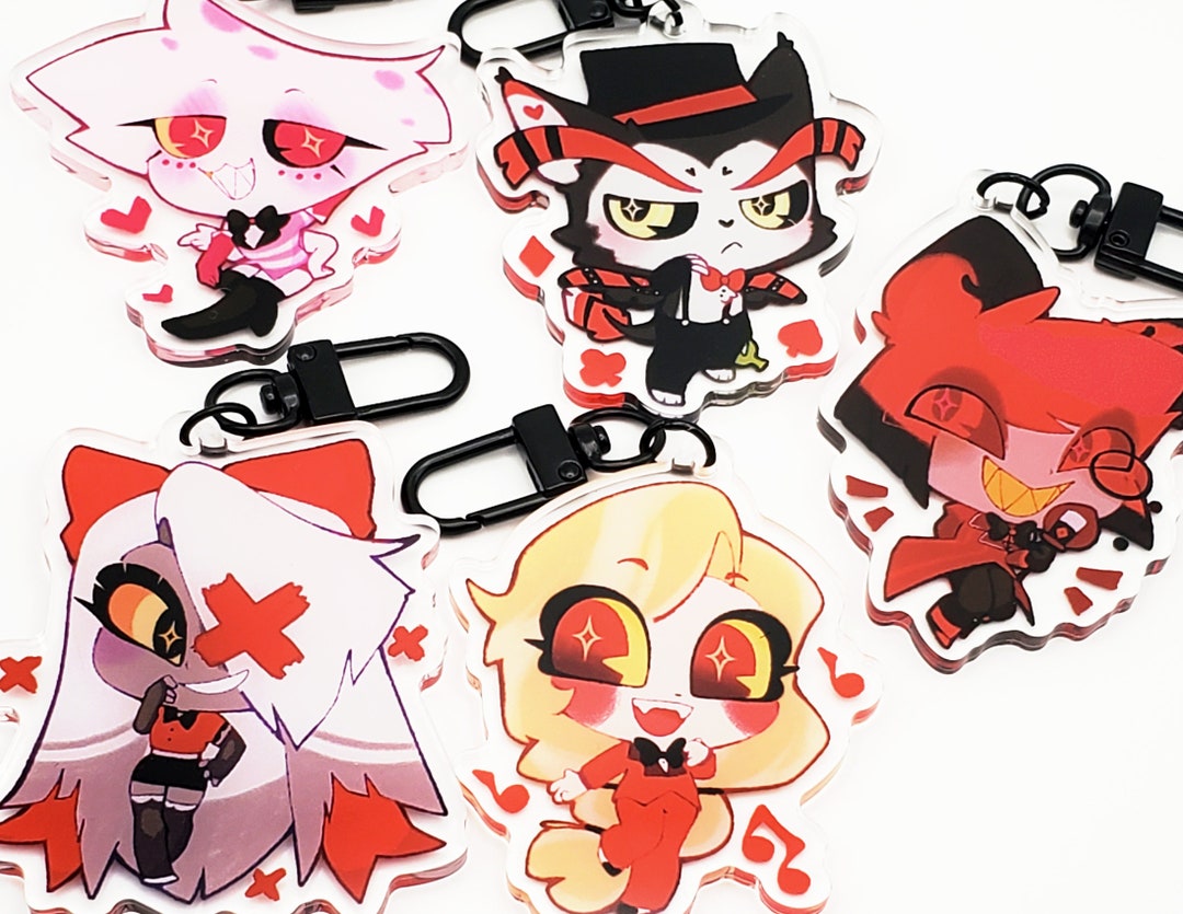 Hazbin Hotel Charms 2.5 Inch | Clear Acrylic Charm Keychain - Etsy