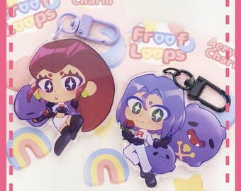 Team Rocket Charms 2.5 inch | Clear Acrylic Charm Keychain