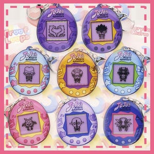 JJgotchi 3D acrylique porte-clés 2,25 pouces | Fanart d'animé étrange de Tamagotchi