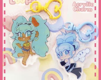 Miku Brazilian Cinnamon Charms 2.5 inch | Clear Acrylic Charm Keychain