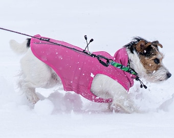 Abrigo suave y resistente al viento para perros, chaqueta softshell FINNERO para perros, 3 colores: gris, naranja y rosa