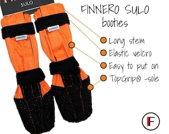 FINNERO SULO protective booties for dogs, 2 pcs/pack - Orange