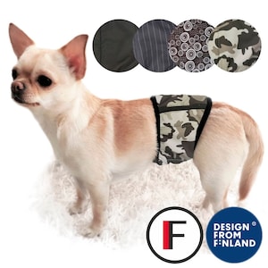 FINNERO JustinCase Male Dog Wrap, Washable Hygiene Belt, 4 colors, Comfort Fit