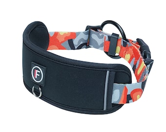 Verstellbares Hundehalsband, weiches, breit gepolstertes Halsband mit herausnehmbarer Polsterung in Camouflage - FINNERO CAMOCOLOR