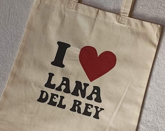 Hand-painted tote bag “I love Lana del Rey”
