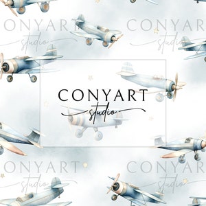 Airplanes on white 0012 Seamless Pattern Repeat File Sublimation for Fabric Printing Commercial Use
