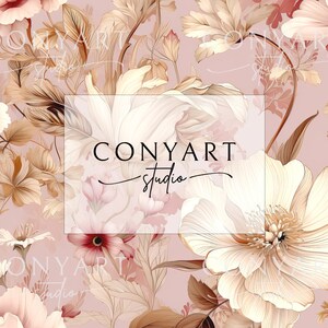 Mystic Flowers 0019 Seamless Pattern Repeat File for Fabric Printing Sublimation Printing - Commercial Use