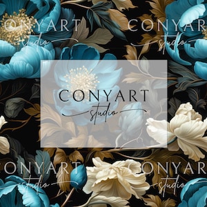 Mystic Flowers 0059 Seamless Pattern Repeat File for Fabric Printing Sublimation Printing - Commercial Use