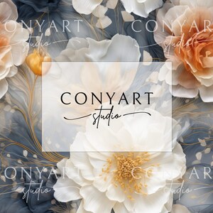 Painted Flowers 0046  Floral Pattern Flowers Seamless Pattern Repeat File for Fabric Printing Sublimation Printing - Commercial Use