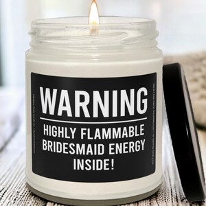 Bridesmaid Energy Inside Scented Soy Candle, Black Label, Bridesmaid Proposal, Bridesmaid Candle, Wedding Gift, Wedding Decor, Bridesmaid