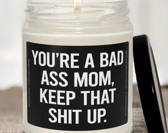 Badass Mom Candle, Mom Humor, Funny Candle, Mom Gift, Candle For Mom, Mom Birthday, Funny Gift, Candle Humor, Mom Decor, Mom Relaxation