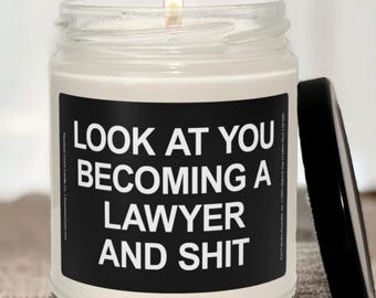 Becoming A Lawyer,  New Lawyer Gift, Law Degree Gift, Graduation Candle, Candle For Success, Law Humor, Success Gift, Graduation Gift