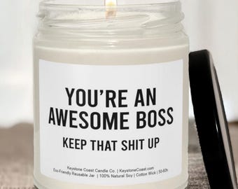 Awesome Boss, Boss Candle, Manager Gift, Candle For Boss, Boss Gift, Gift For Manager, Office Candle, Manager Candle, Scented Candle, Gift