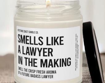 Lawyer Candle, Law Degree, Gift For Lawyer, Law Student Gift, Office Candle, College Candle, Study Candle, Law School Gift, Candle