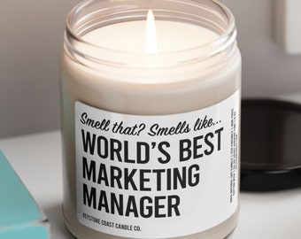 World’s Best Marketing Manager Candle - Funny Boss Gift, Office Candle, Work Appreciation Gift, Coworker Candle, Job Promotion Gift