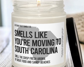 Smells Like You're Moving To South Carolina Scented Soy Candle, 9Oz, White Label, Smells Like You're, Moving To South, Carolina Candle Gift