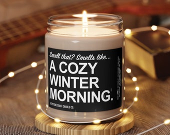 Smell that smells like a cozy winter morning Scented Soy Candle, 9oz, holiday candles, christmas gift, soy wax candle, christmas morning