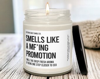 Smells like a mf'ing promotion Scented Soy Candle, 9oz, white label