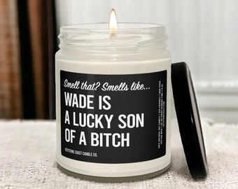 Lucky son of a b*tch Scented Soy Candle, 9oz, black label
