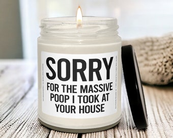 Massive poop I took at your house scented soy candle, 9oz, white label