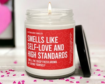 High Standards Self-Love Scented Soy Candle, 9Oz Candle, Soy Wax Candles Gift, Funny Candles, Friendship Gift, Funny Gift For Her