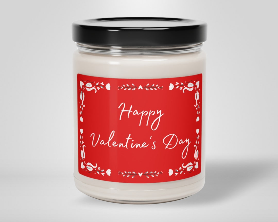Happy Valentine's Day Scented Soy Candle, 9oz, Red Label Etsy