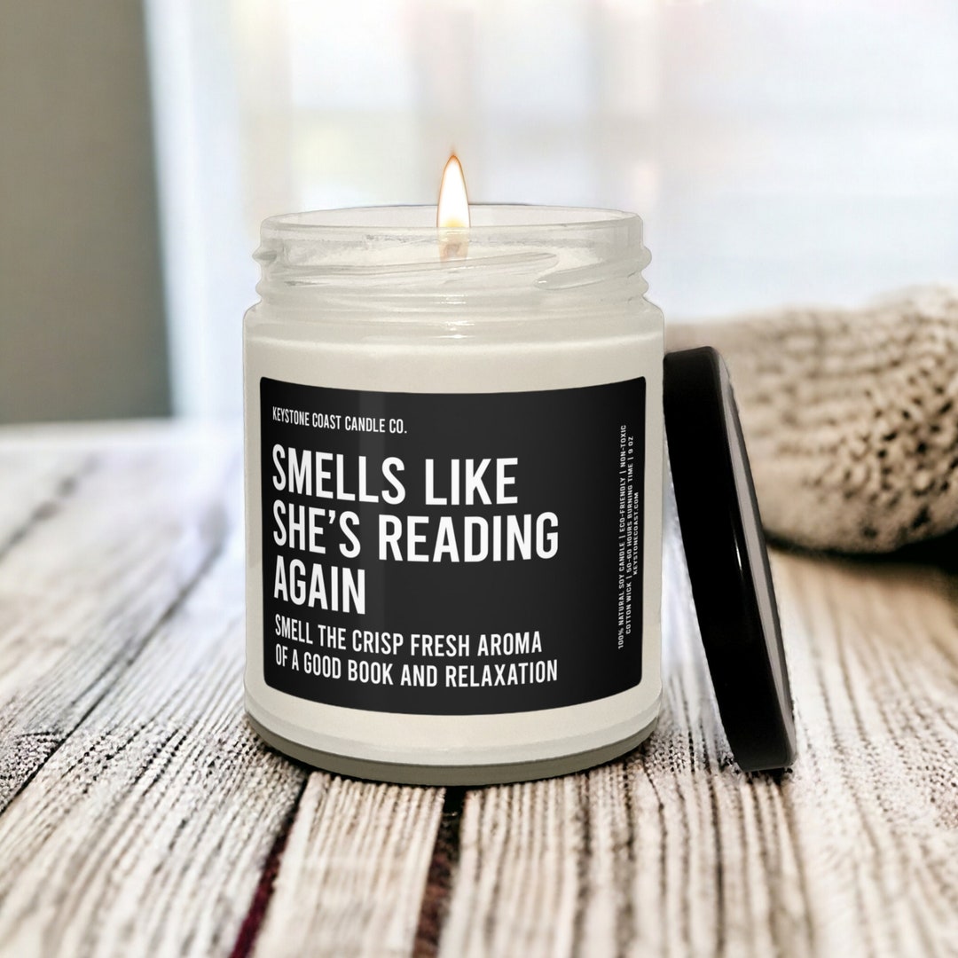 Smells Like Shes Reading Again Scented Soy Candle, 9oz, Black Label ...