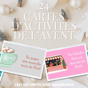 24 cartes d’activités de l’Avent imprimables, liste de seau de Noël colorée, imprimable, téléchargement instantané, Calendrier de l'avent