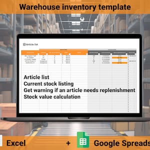 Warehouse inventory | Excel + Google Spreadsheet