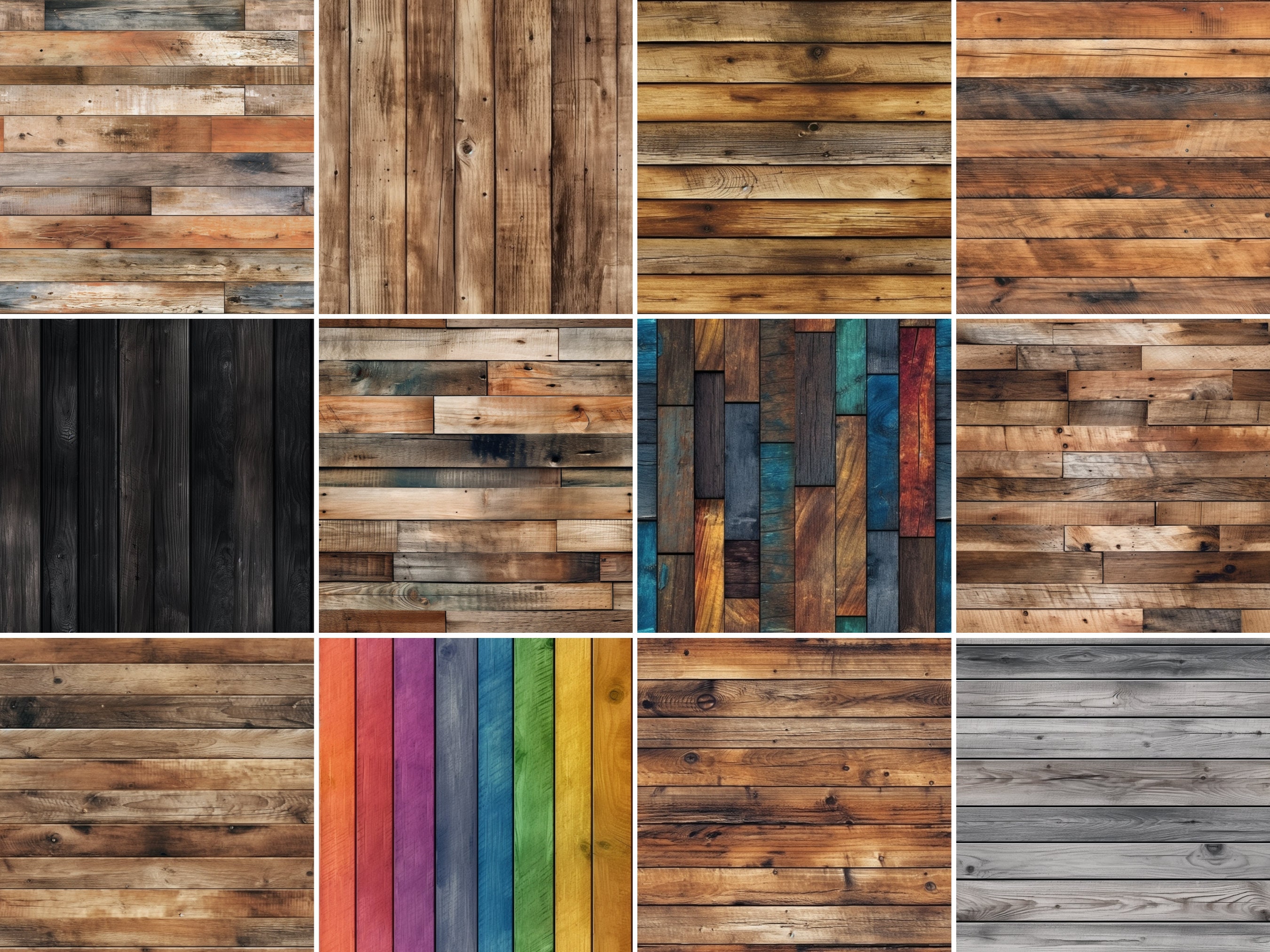 Wood Planks - Wood Texture Seamless Digital Pattern Pack - Printable ...