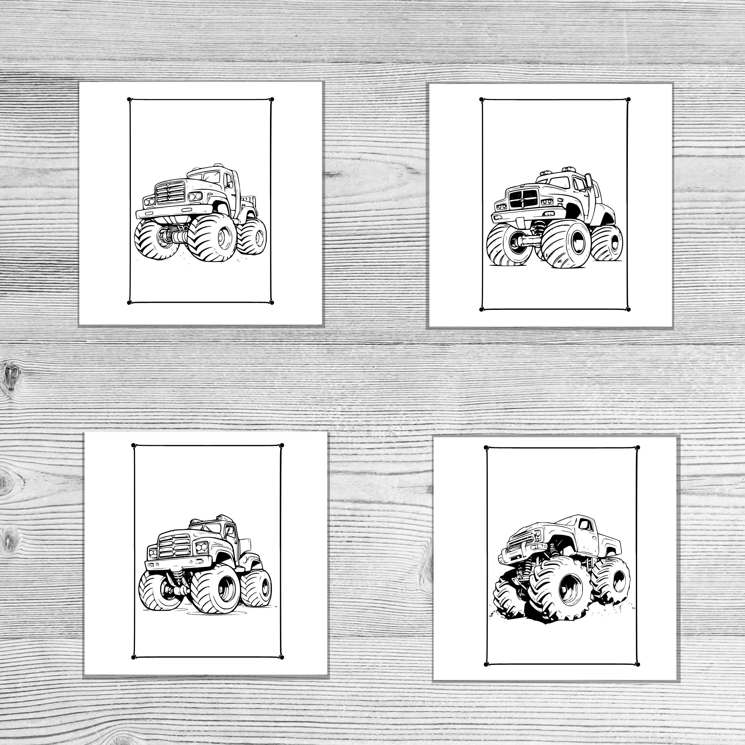 22 Printable Monster Truck Coloring Pages for Kids and Adults, Monster ...