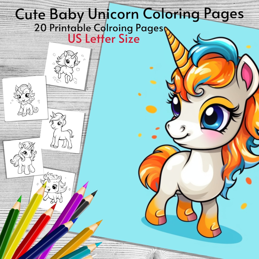 20 Cute Baby Unicorn Coloring Pages for and Kids and Adults - Unicorns ...