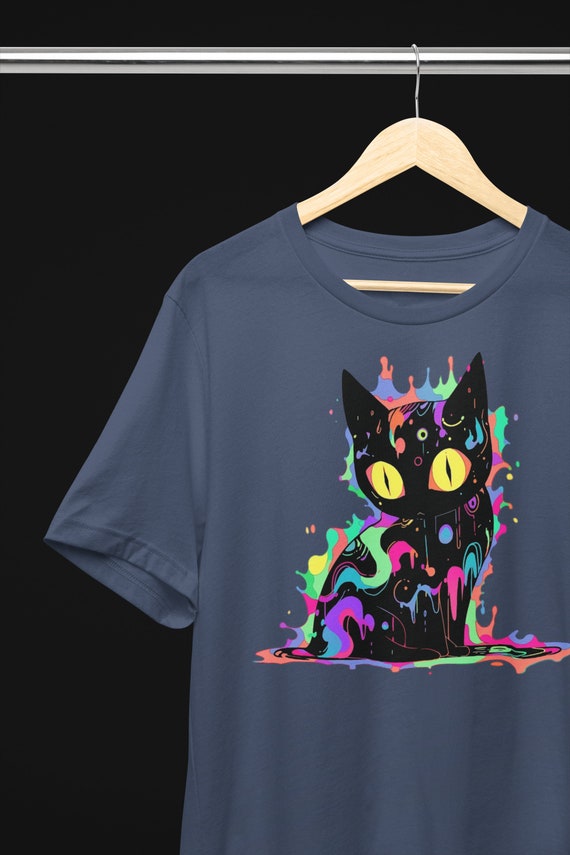 Psychedelic Cat T-Shirt | Vaporwave Anime Grunge Clothes