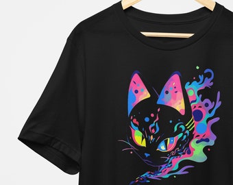 Psychedelic Cat T-Shirt | Vaporwave Grunge Aesthetic