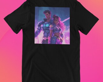 Synthwave Anime Heroes T-Shirt | Retro 80s Graphic Tee