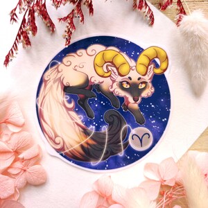 Widder Sternzeichen als Fuchs - Chibi Sticker