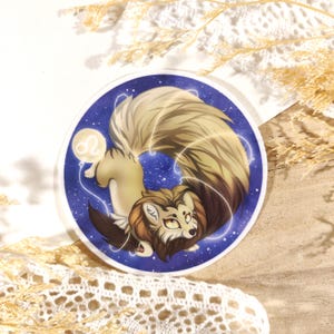 Signe du zodiaque Lion en renard - Autocollants Chibi