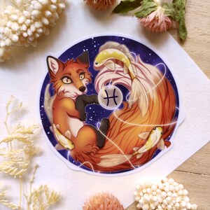Fische Sternzeichen als Fuchs - Chibi Sticker