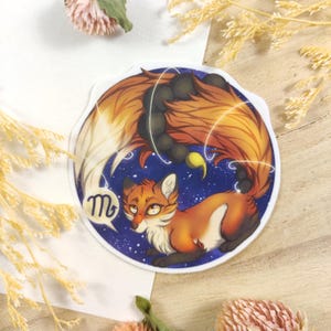 Skorpion Sternzeichen als Fuchs - Chibi Sticker