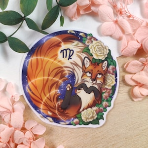 Jungfrau Sternzeichen als Fuchs - Chibi Sticker