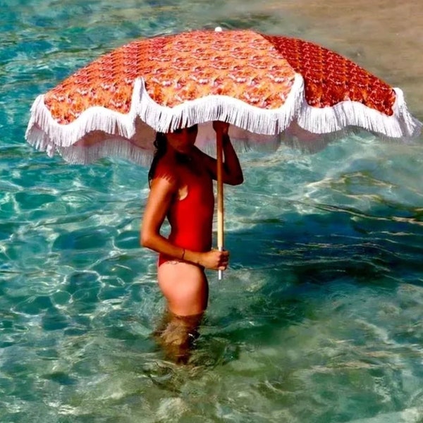 Orange Tango Beach Umbrella